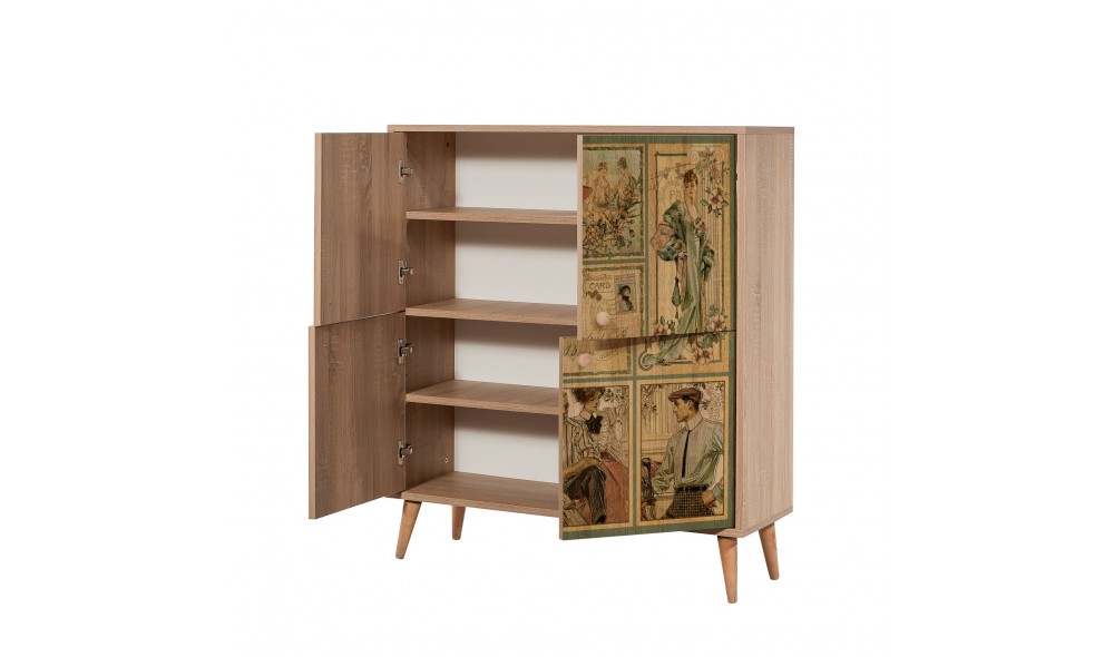 Dulap multifunctional, Multilux-732, Stejar Sonoma, 95 x 111 x 36 cm