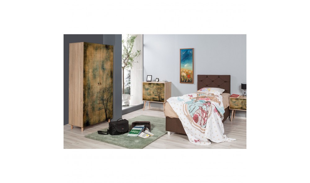 Dulap, Stil - 729, Stejar Sonoma, 90 x 192 x 52 cm