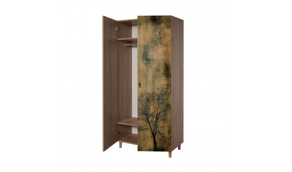 Dulap, Stil - 729, Stejar Sonoma, 90 x 192 x 52 cm