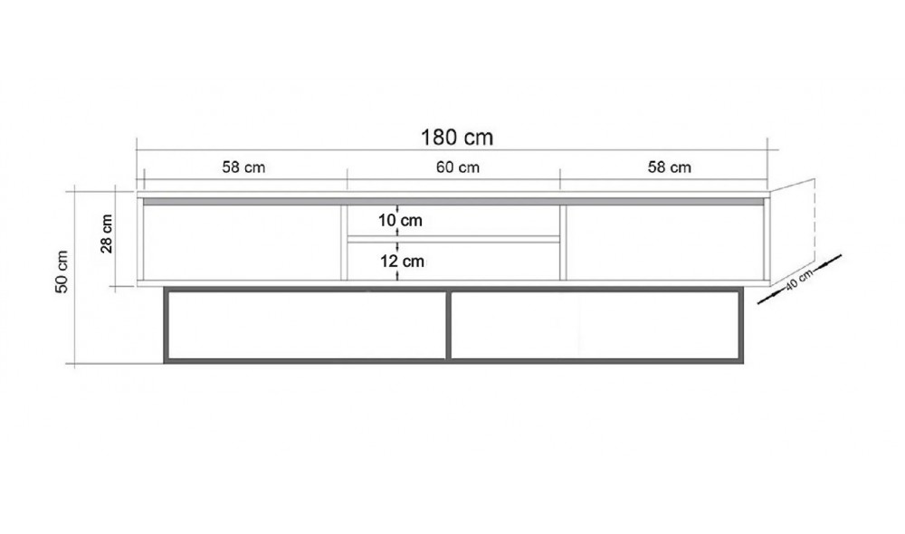 Suport TV Rodez 180 180 x 50 x 40 cm