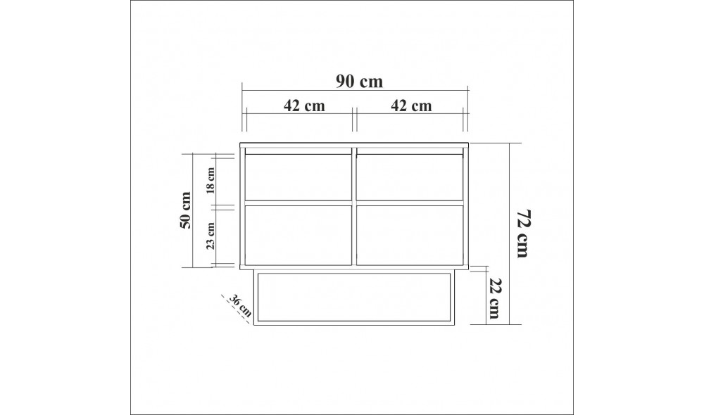 Consola Zuri 90 x 72 x 36 cm