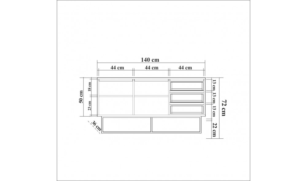 Consola Ruba 140 x 72 x 36 cm