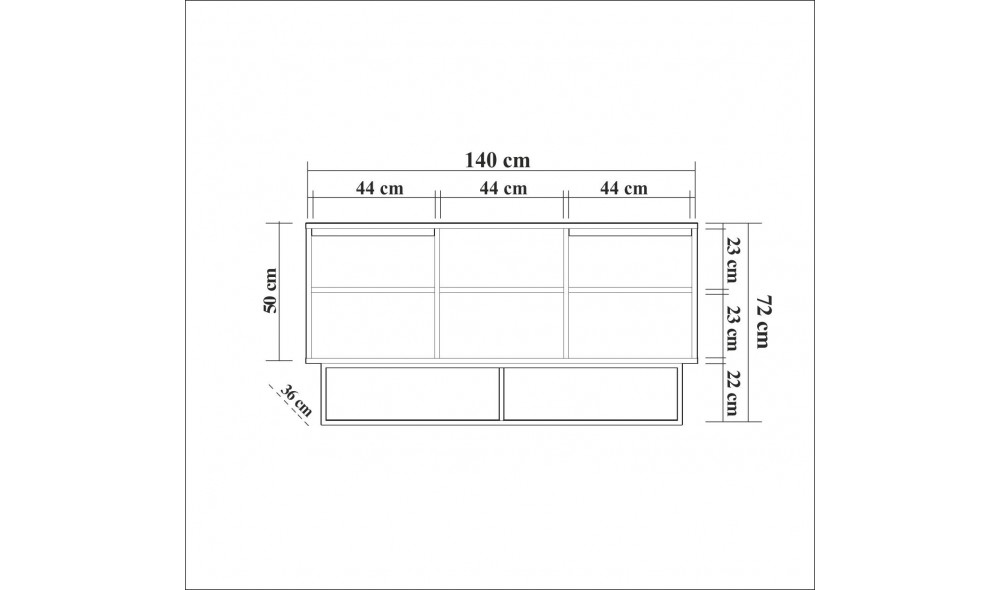 Consola, Zela, NucNegru, 140 x 72 x 36 cm
