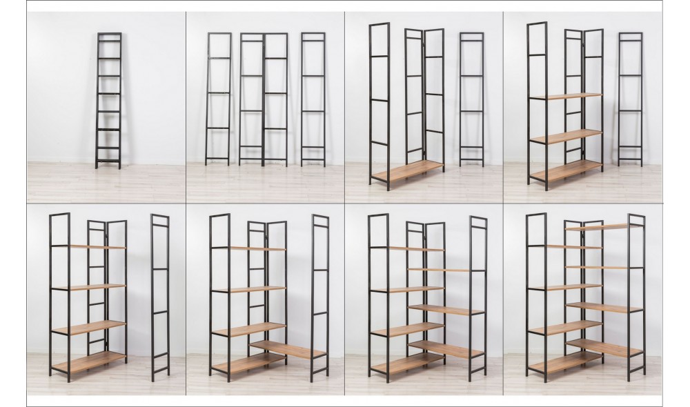 Raft pentru carti, Edra Rafix, Pinul AtlanticNegru, 94 x 177 x 94 cm