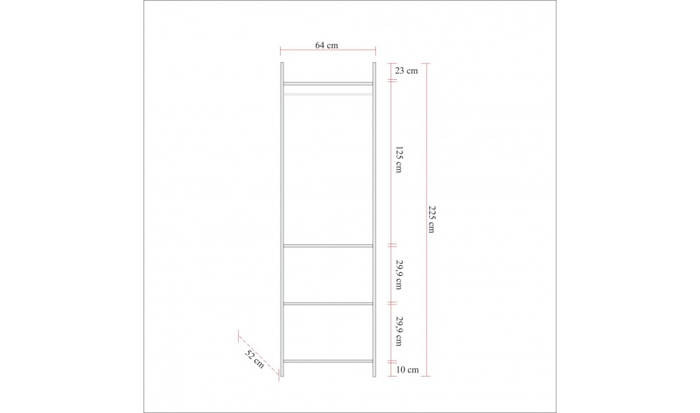 Dulap pentru haine Dinamic - 03 64 x 225 x 52 cm