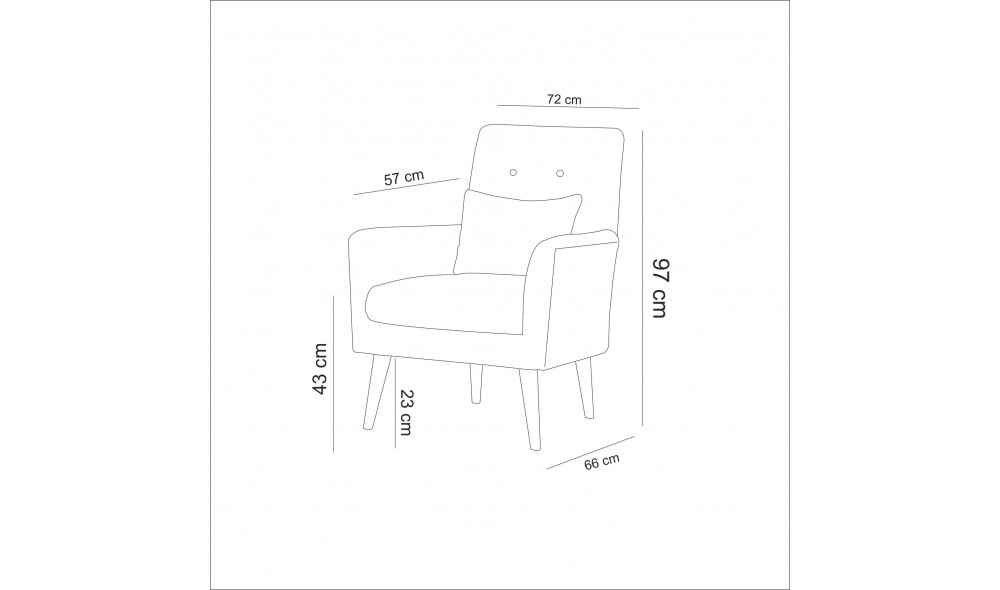 Fotoliu, Zeni Berjer - Crema, 72 x 97 x 66 cm