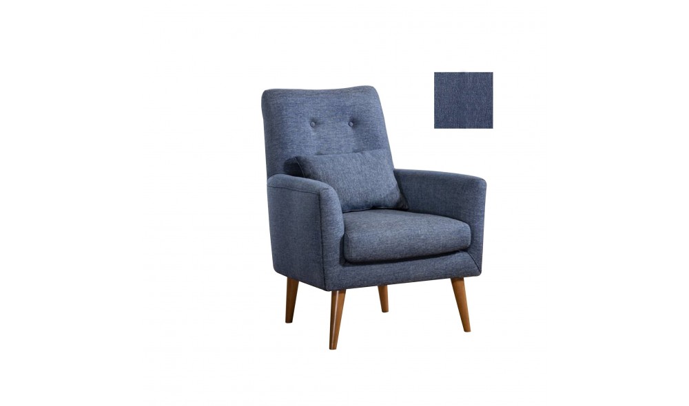 Fotoliu, Zeni Berjer - Albastru inchis, 72 x 97 x 66 cm