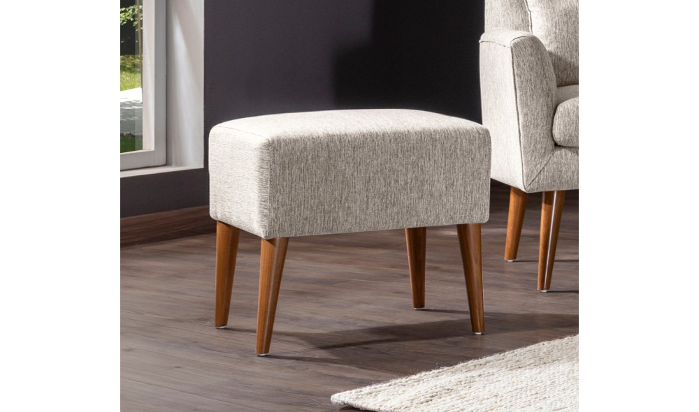 Tuffet, Zeni Puf - Crema, 50 x 45 x 46 cm