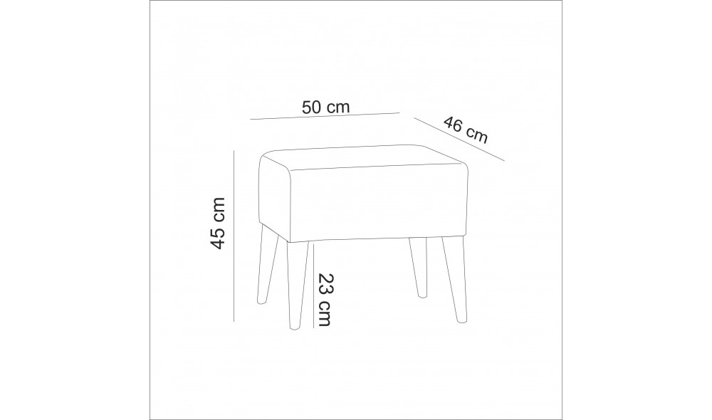 Tuffet, Zeni Puf - Crema, 50 x 45 x 46 cm