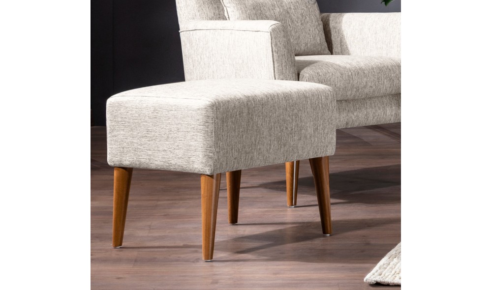 Tuffet, Zeni Puf - Crema, 50 x 45 x 46 cm