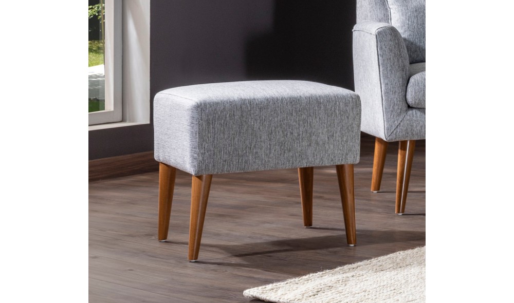 Tuffet, Zeni Puf - Gri, 50 x 45 x 46 cm