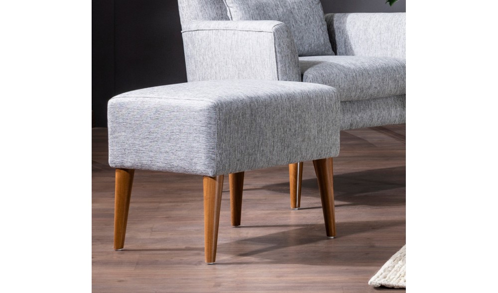 Tuffet, Zeni Puf - Gri, 50 x 45 x 46 cm