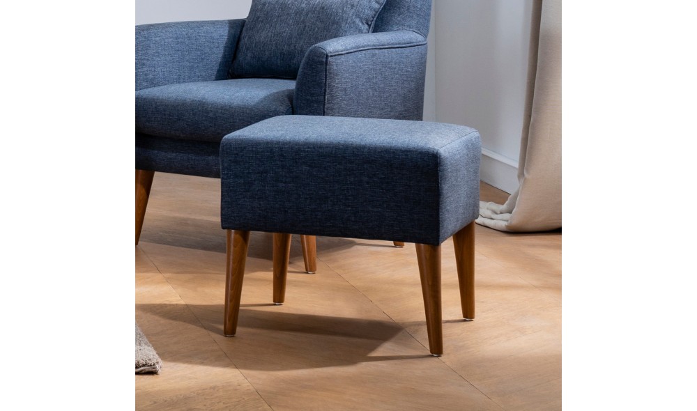 Tuffet, Zeni Puf - Albastru inchis, 50 x 45 x 46 cm