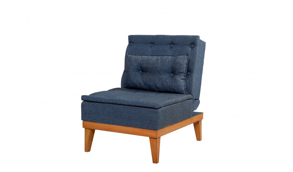 Fotoliu, Fuoco Berjer - Albastru inchis, 62 x 80 x 80 cm