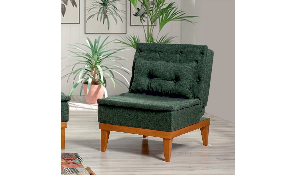 Fotoliu, Fuoco Berjer - Verde, 62 x 80 x 80 cm