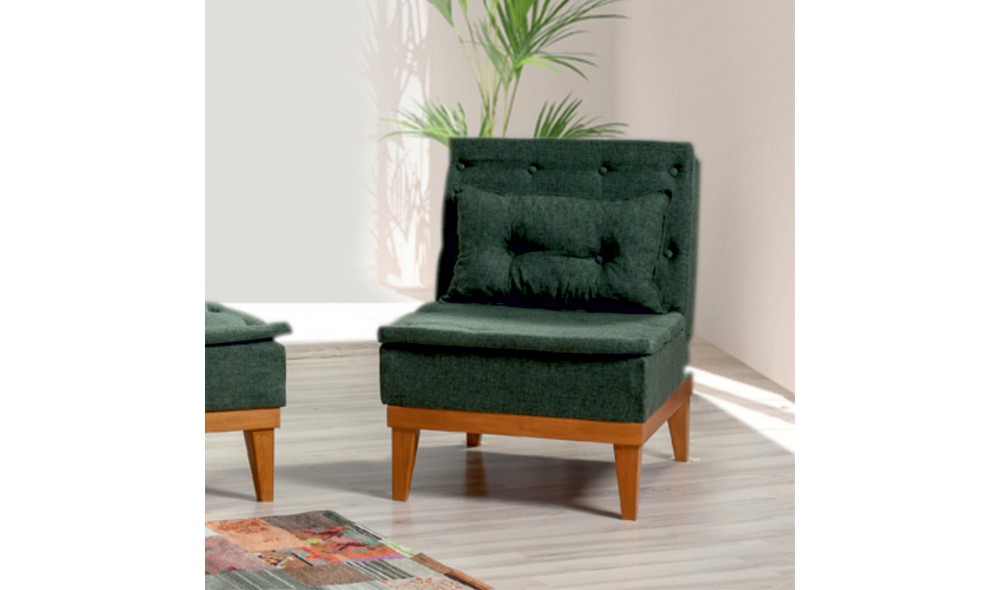 Fotoliu, Fuoco Berjer - Verde, 62 x 80 x 80 cm