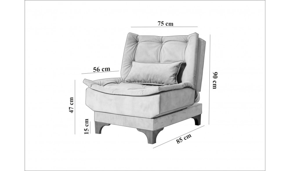 Fotoliu, Kelebek Berjer - Albastru inchis, 75 x 90 x 85 cm