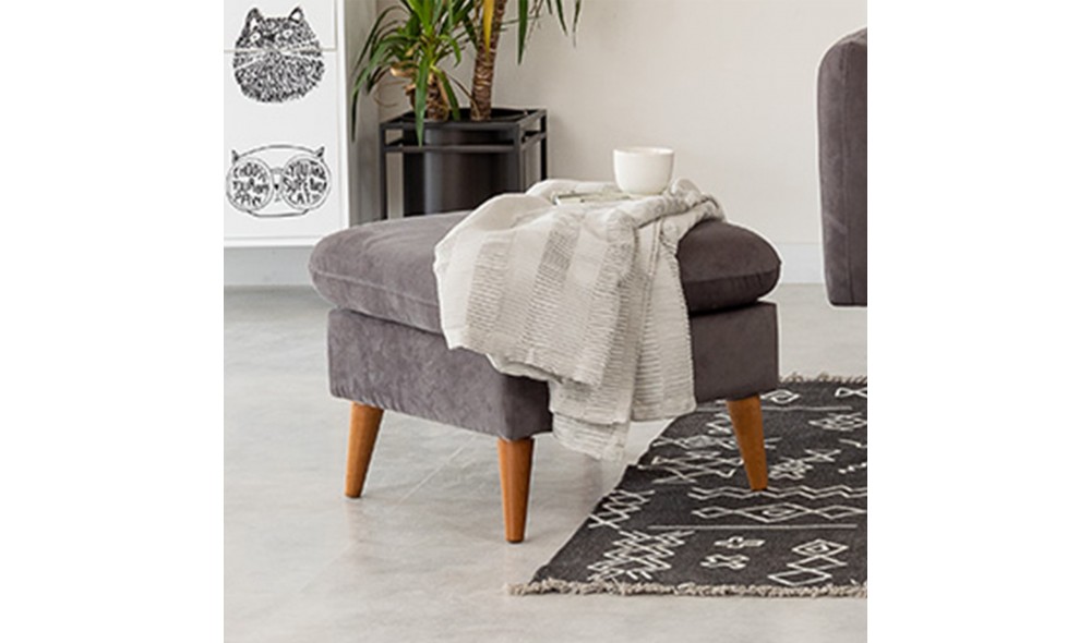 Tuffet, Sofia Puf - Antracit, 63 x 48 x 63 cm