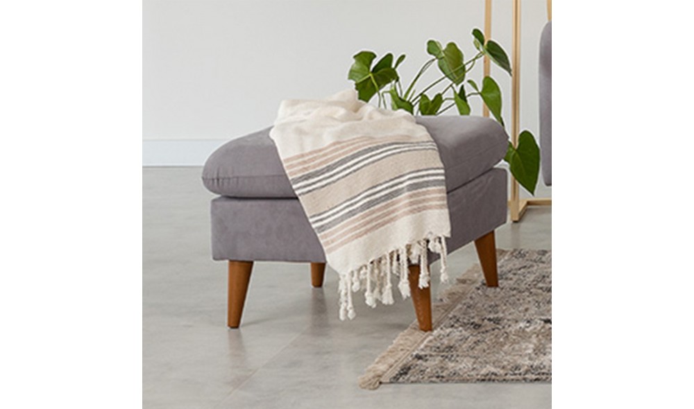 Tuffet, Sofia Puf - Gri, 63 x 48 x 63 cm