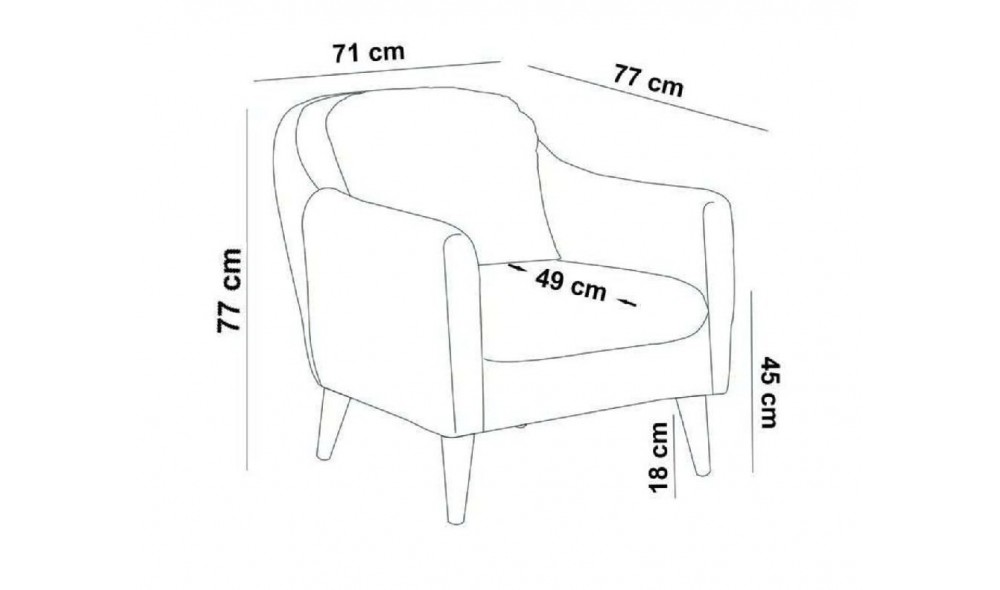 Fotoliu, Soli Berjer - Albastru inchis, 71 x 84 x 77 cm
