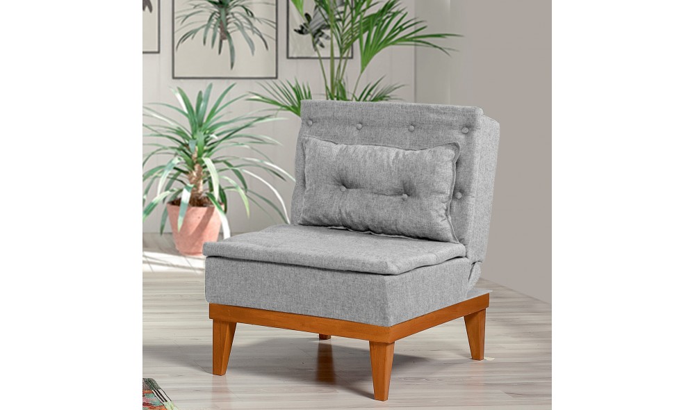 Fotoliu, Fuoco Berjer - Gri, 62 x 80 x 80 cm