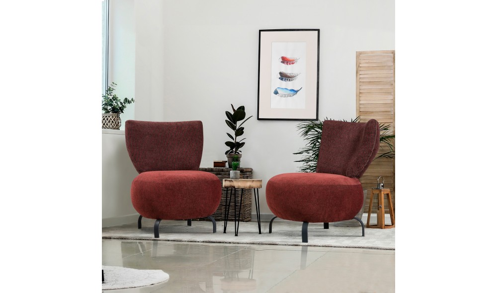 Set fotoliu, Set Loly - Rosu Claret, 64 x 84 x 74 cm