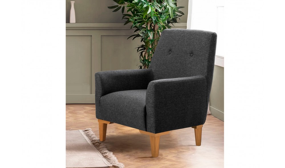 Fotoliu, Vina - Antracit, Pin Atlantic, 70 x 93 x 76 cm