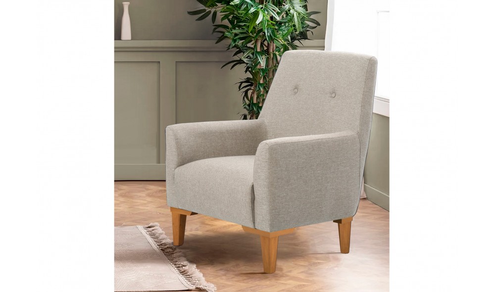 Fotoliu, Vina - Crema, Pin Atlantic, 70 x 93 x 76 cm