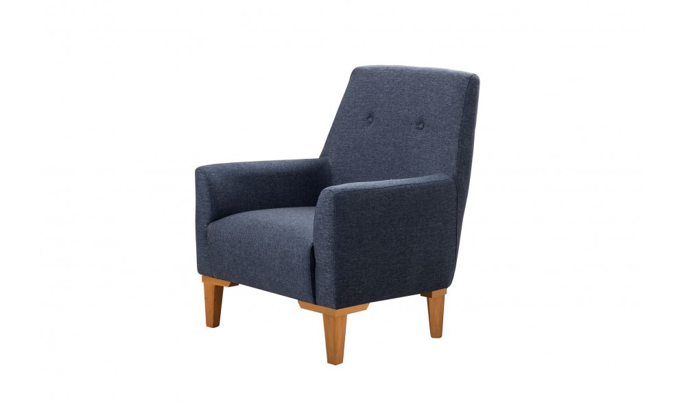 Fotoliu, Vina - Albastru inchis, Pin Atlantic, 70 x 93 x 76 cm