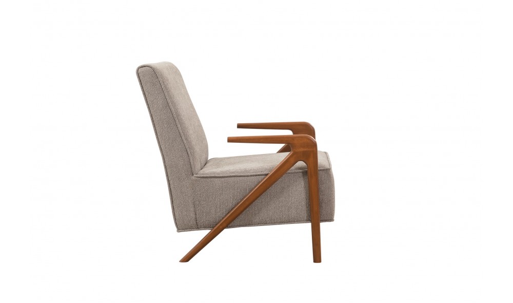 Fotoliu, Larus Wood Berjer - Nuc, Gri, 70 x 90 x 86 cm