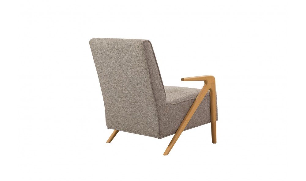 Fotoliu, Larus Wood Berjer - Stejar, Gri, 70 x 90 x 86 cm