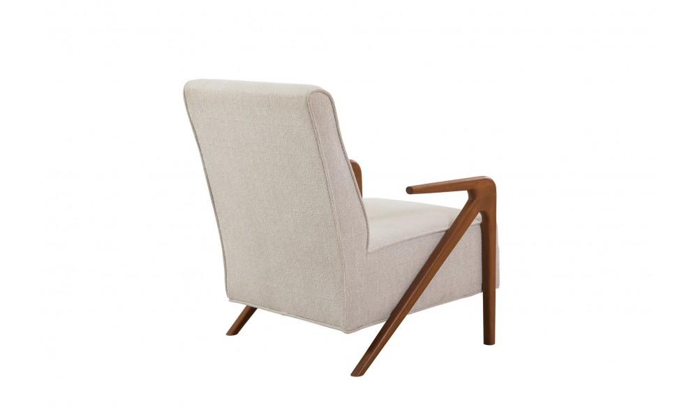 Fotoliu, Larus Wood Berjer - Nuc, Crem, 70 x 90 x 86 cm