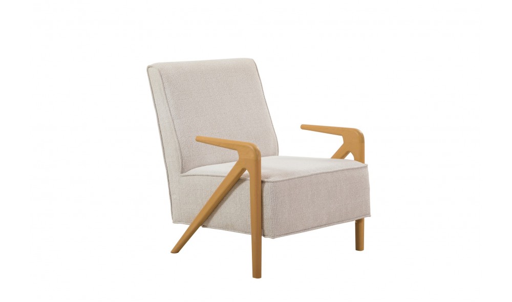 Fotoliu, Larus Wood Berjer - Stejar, Ecru, 70 x 90 x 86 cm