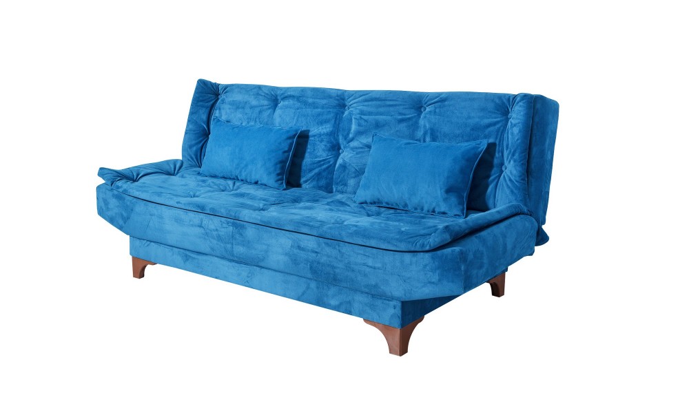 Canapea extensibila cu 3 locuri, Kelebek - Albastru, 190 x 90 x 85 cm