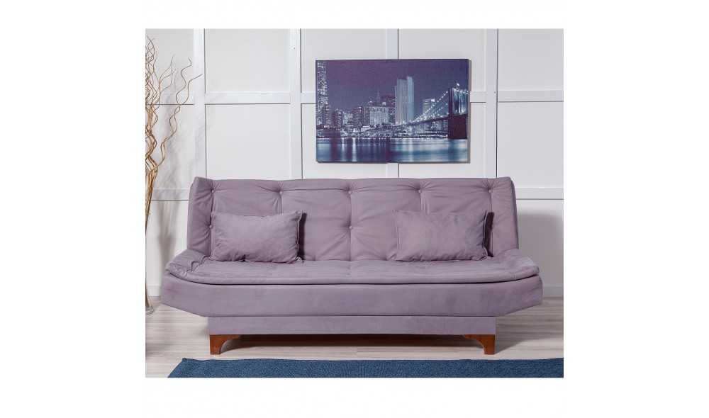 Canapea extensibila cu 3 locuri, Kelebek - Gri, 190 x 90 x 85 cm