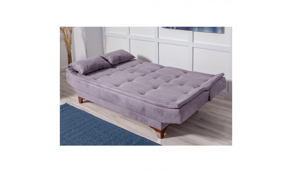 Canapea extensibila cu 3 locuri, Kelebek - Gri, 190 x 90 x 85 cm