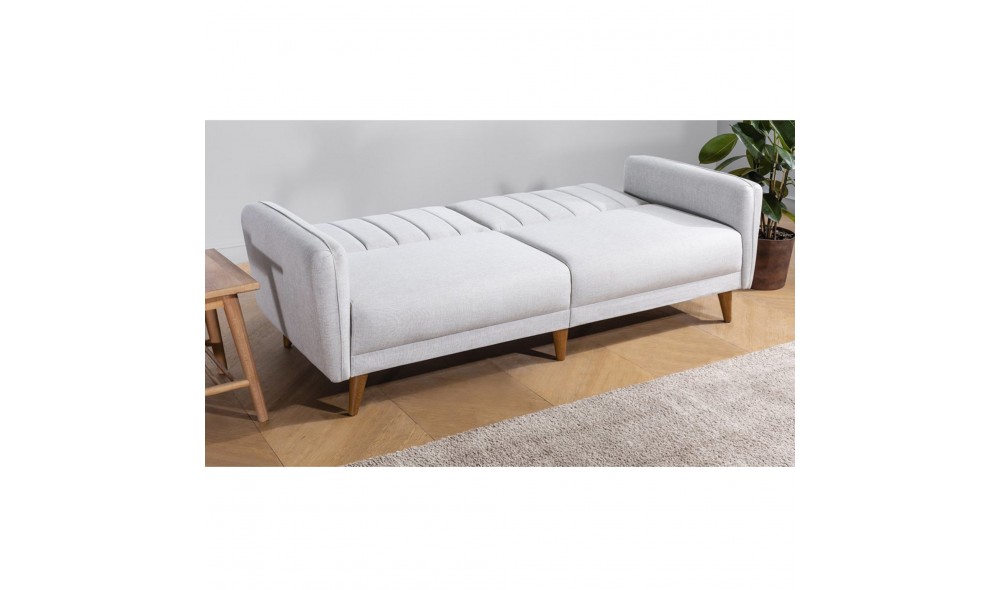 Canapea extensibila cu 3 locuri, Aqua - Crema, 210 x 85 x 82 cm