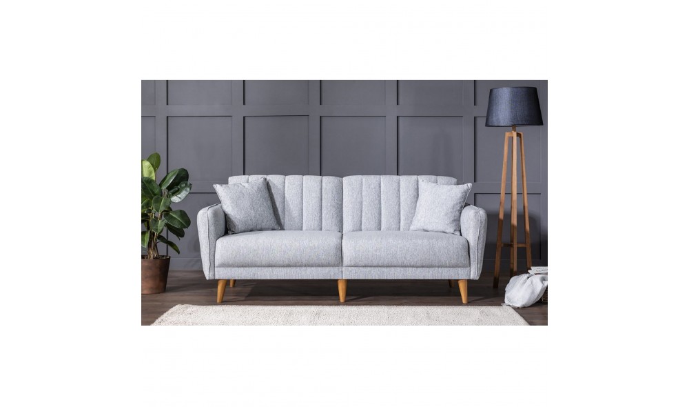 Canapea extensibila cu 3 locuri, Aqua - Gri, 210 x 85 x 82 cm