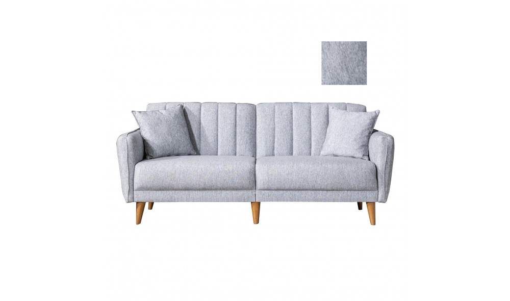 Canapea extensibila cu 3 locuri, Aqua - Gri, 210 x 85 x 82 cm