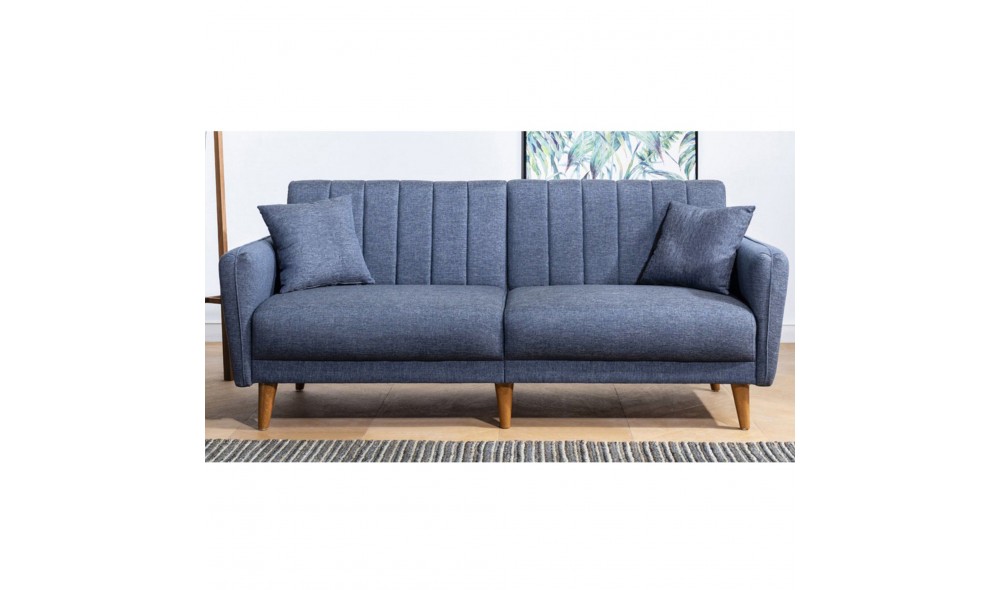 Canapea extensibila cu 3 locuri, Aqua - Albastru inchis, 210 x 85 x 82 cm