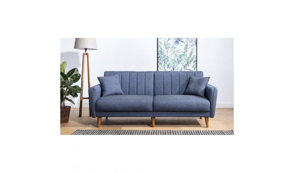 Canapea extensibila cu 3 locuri, Aqua - Albastru inchis, 210 x 85 x 82 cm