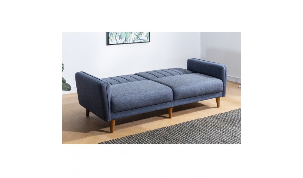 Canapea extensibila cu 3 locuri, Aqua - Albastru inchis, 210 x 85 x 82 cm