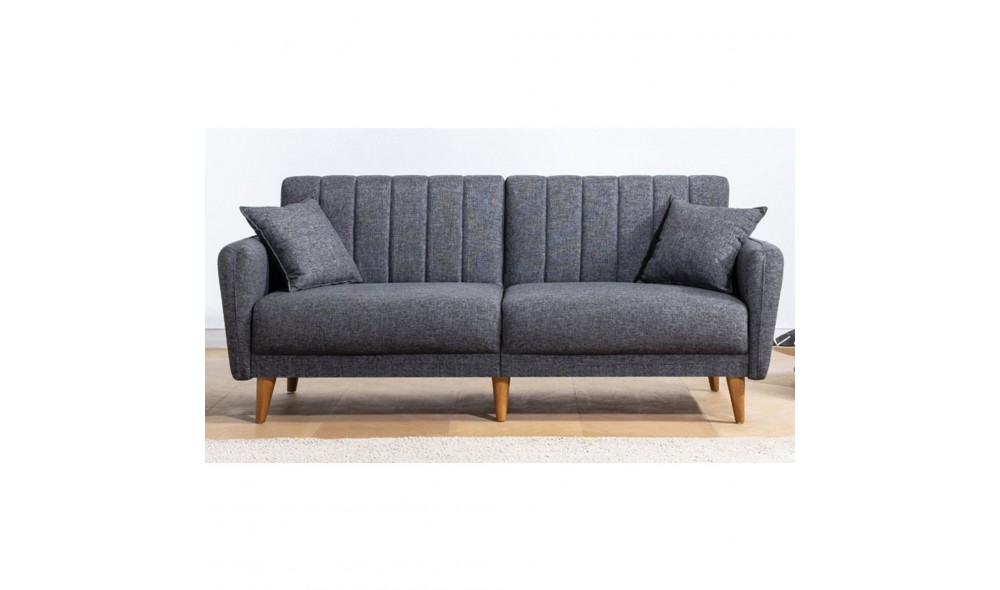 Canapea extensibila cu 3 locuri, Aqua - Gri inchis, 210 x 85 x 82 cm