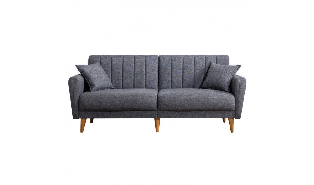 Canapea extensibila cu 3 locuri, Aqua - Gri inchis, 210 x 85 x 82 cm