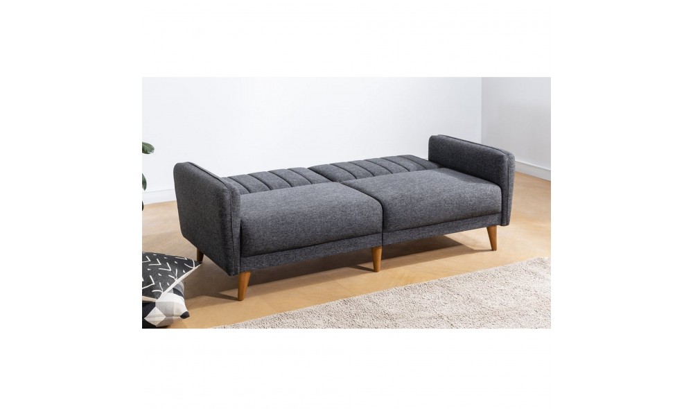 Canapea extensibila cu 3 locuri, Aqua - Gri inchis, 210 x 85 x 82 cm