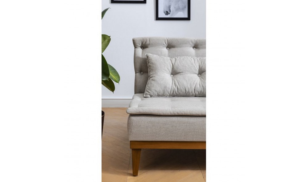 Canapea extensibila cu 3 locuri, Fuoco - Crema, 180 x 78 x 80 cm