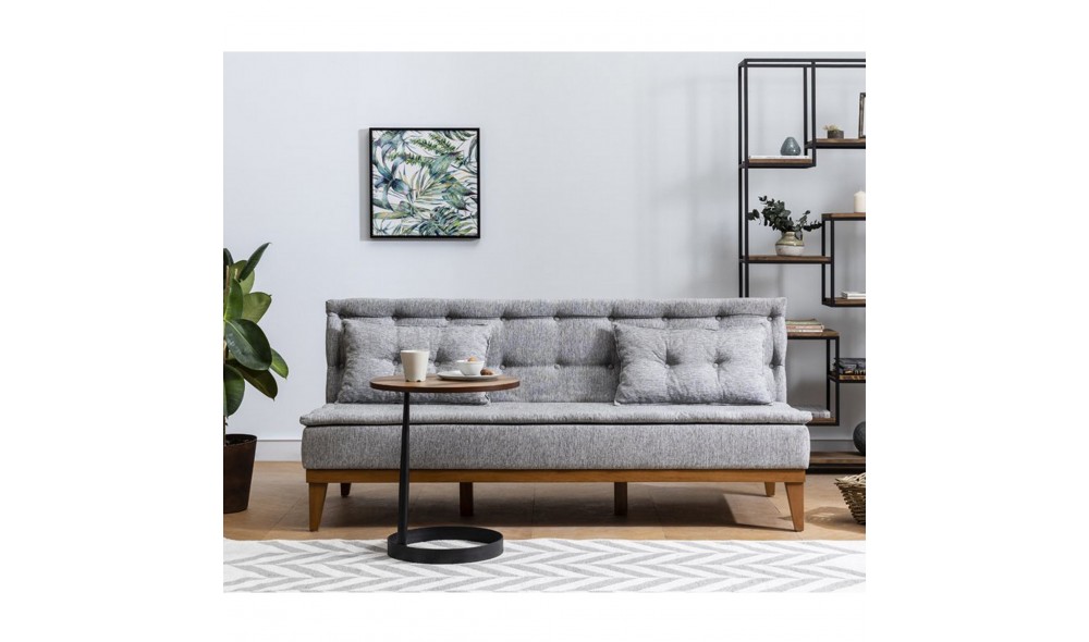 Canapea extensibila cu 3 locuri, Fuoco - Gri, 180 x 78 x 80 cm