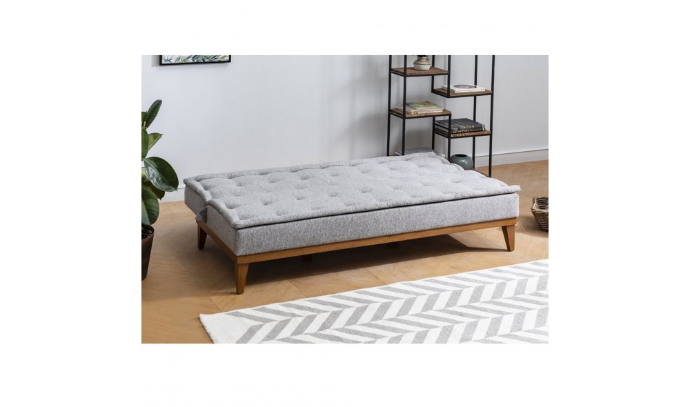 Canapea extensibila cu 3 locuri, Fuoco - Gri, 180 x 78 x 80 cm