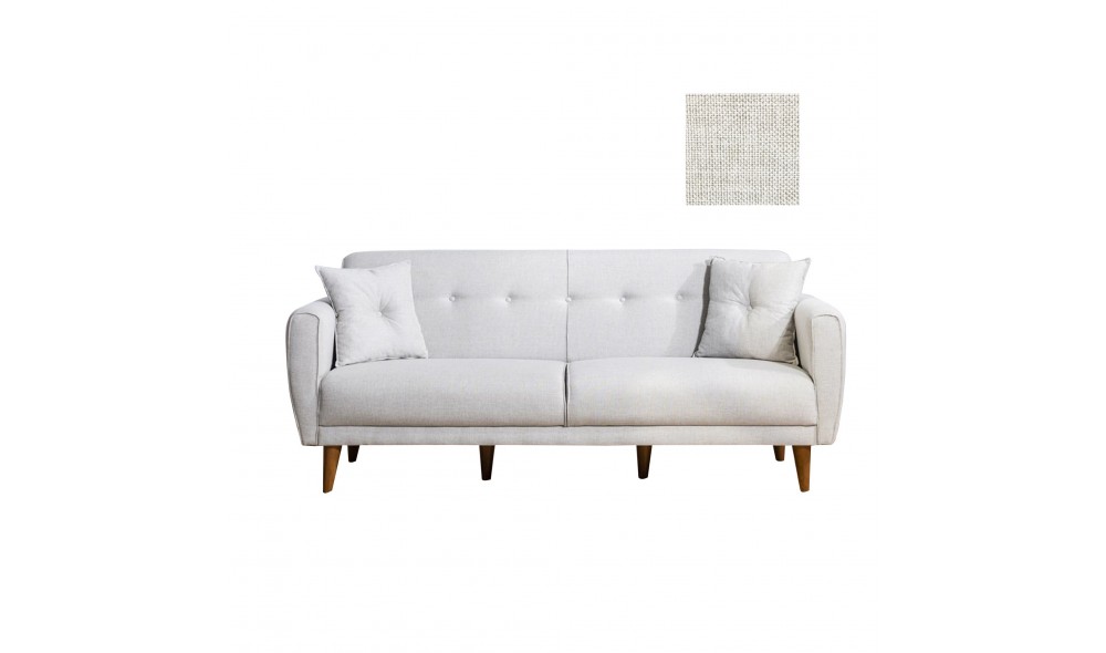 Canapea extensibila cu 3 locuri, Aria - Crema, 205 x 85 x 80 cm