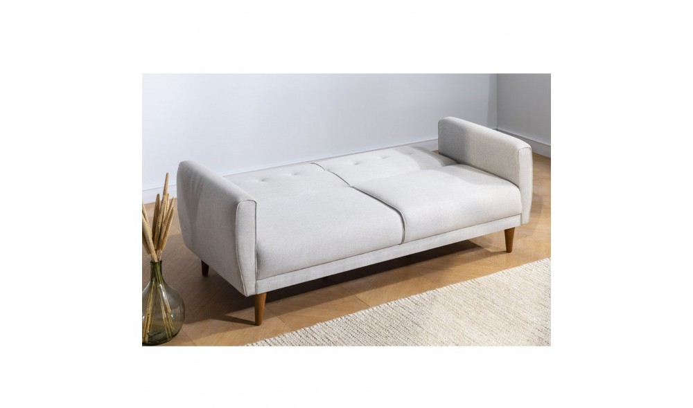 Canapea extensibila cu 3 locuri, Aria - Crema, 205 x 85 x 80 cm